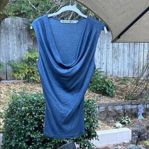 Michael Stars Cowl Neck Blue Sweater